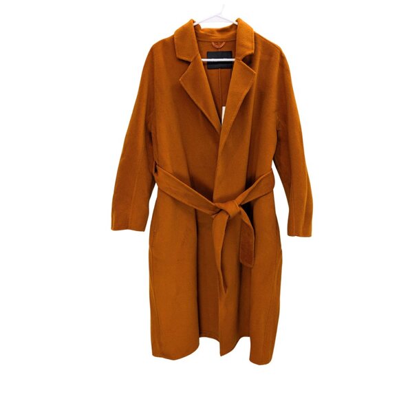 Pissenlit Brown Cashmere Wool Wrap Coat — Oversized Belted, NWT - Picture 1 of 7